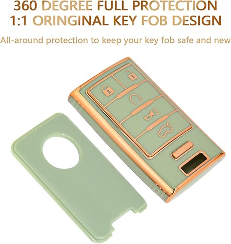 Miniatura 9 de OFFCURVE Funda blanca para llavero Cadillac SRX ATS ELR XTS 2010 2011 2012 2013 2014 2015 entrada sin llave control remoto accesorios para llaves de