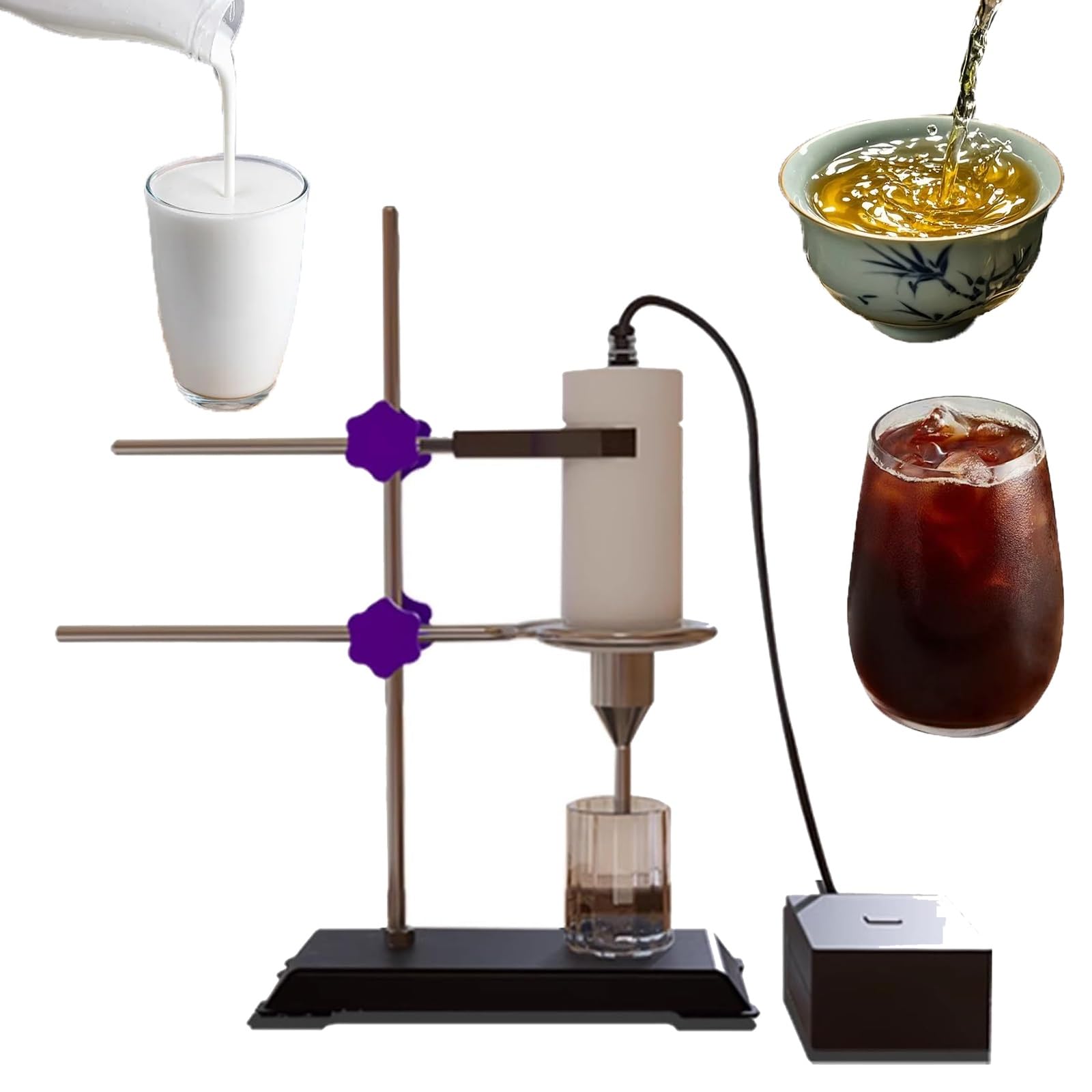 Hochgeschwindigkeits-Ultraschallhomogenisator mit Halterung, kleiner 80-W-Hand-Emulgator für das Labor, ohne hohe Temperaturanforderungen, für spezielle Anwendungen wie Espresso und Kaffee