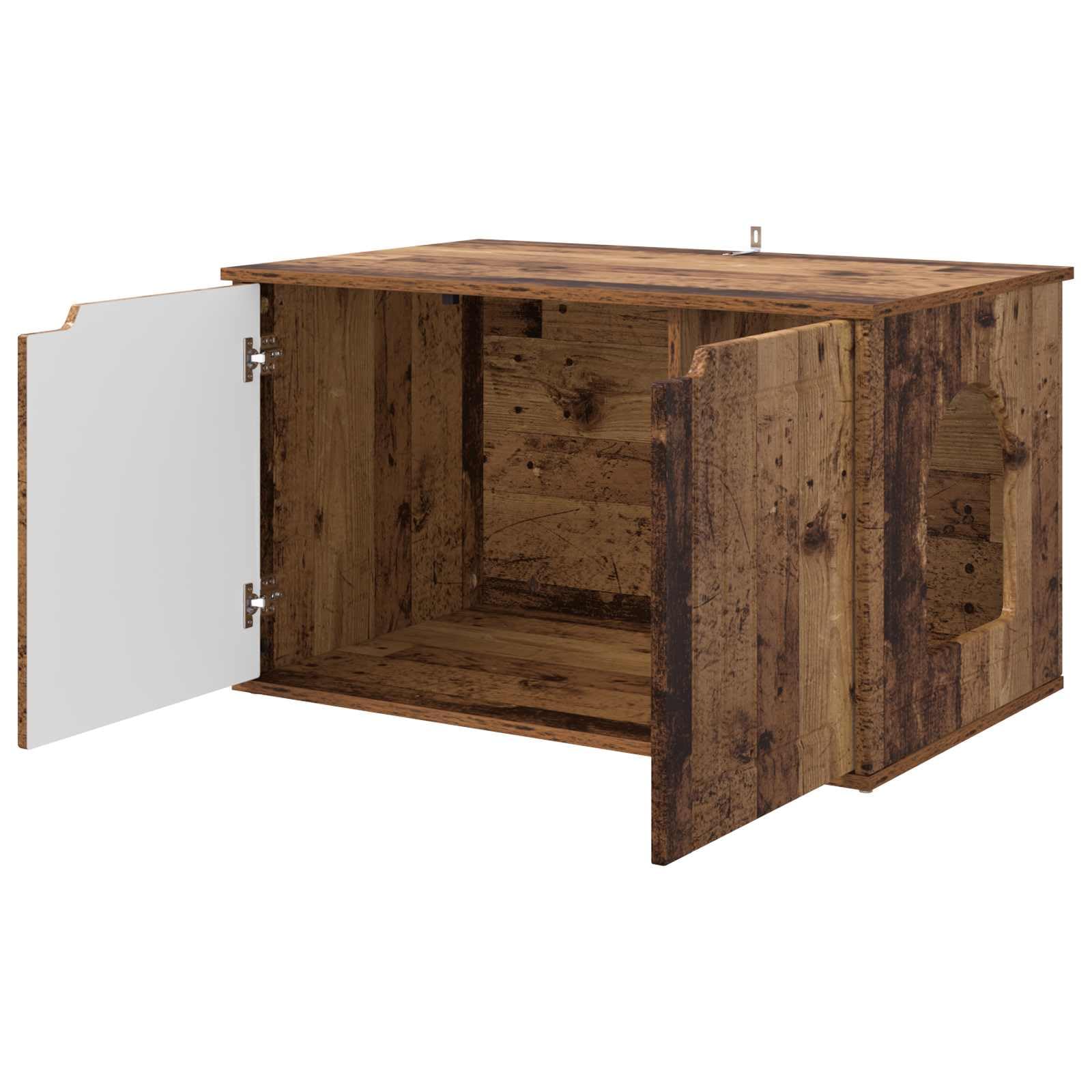 Domek dla kotów z drewna drewnopochodnego 85 x 55 x 50,5 cm z dużą powierzchnią do leżenia i jaskini, w zestawie zestaw montażowy, idealny jako drapak, drzewko dla kota, drzewko do wspinaczki