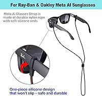 Vista 4 de Correa para lentes Ray-Ban y Oakley Meta - 3 correas ajustables para lentes de sol, cordones de retención para hombres, mujeres y niños