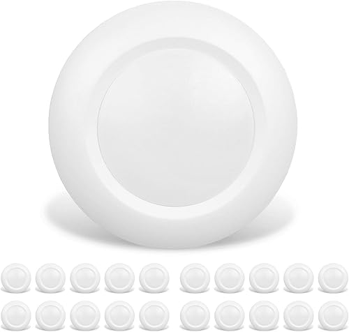 Luces led de bajo perfil y disco empotrable y de montaje en superficie de 6 in, redonda, 15 W, 900 lúmenes, 3000 K, blanco cálido, CRI80, diseño sin