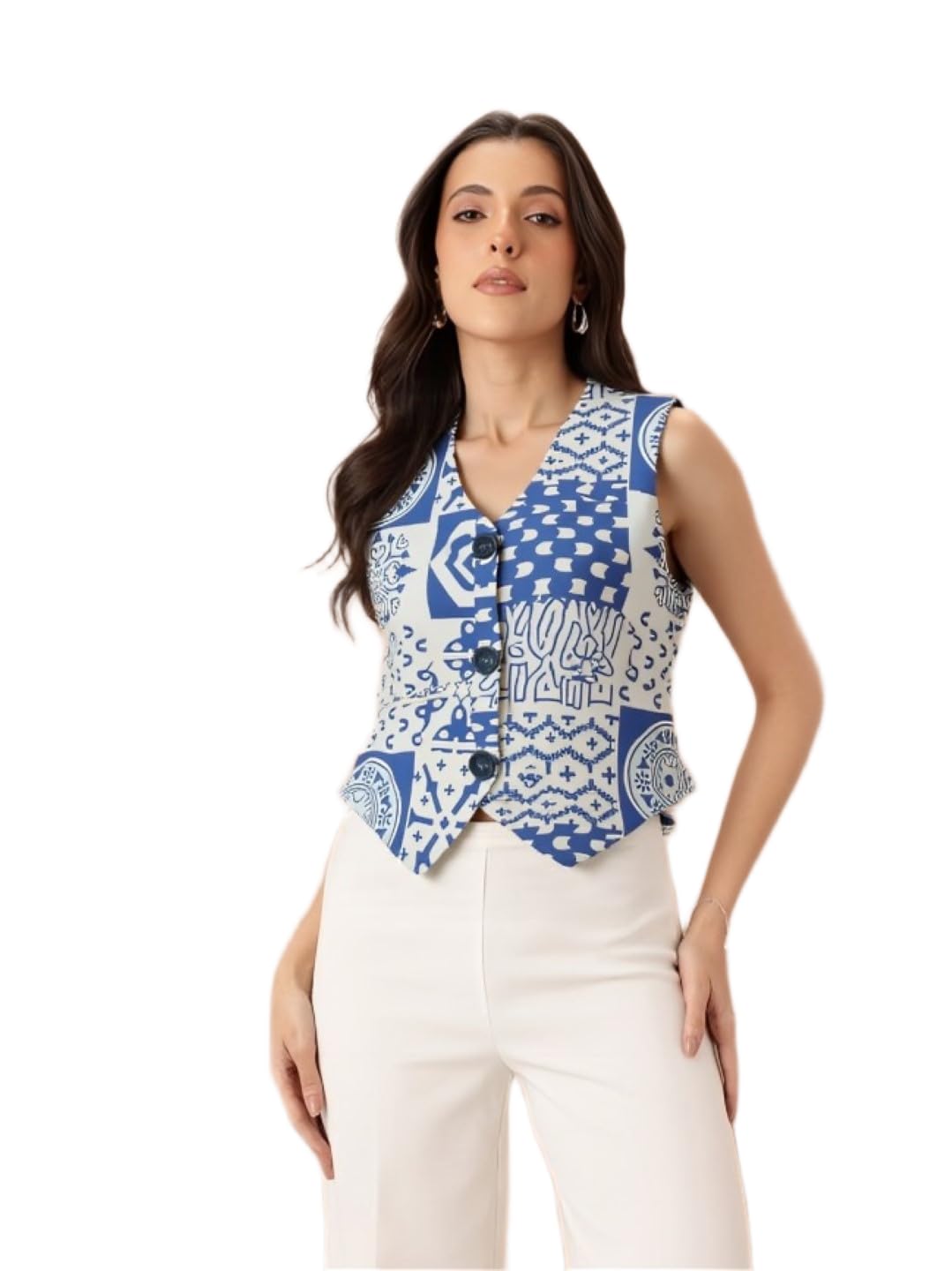 Printed waistcoat for women, women waistcoat.01