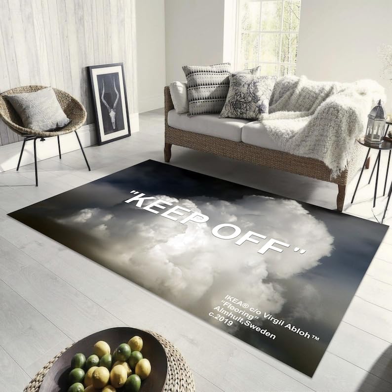 Keep Off Rug,Cloud Rug,Keep Off Home Decor,Modern Carpet,Blue Keep Off Carpet,Personalized Gift,Traditional Rug,Turkish Motif RugWFORT136.8 (19''x27'')=50x70cm