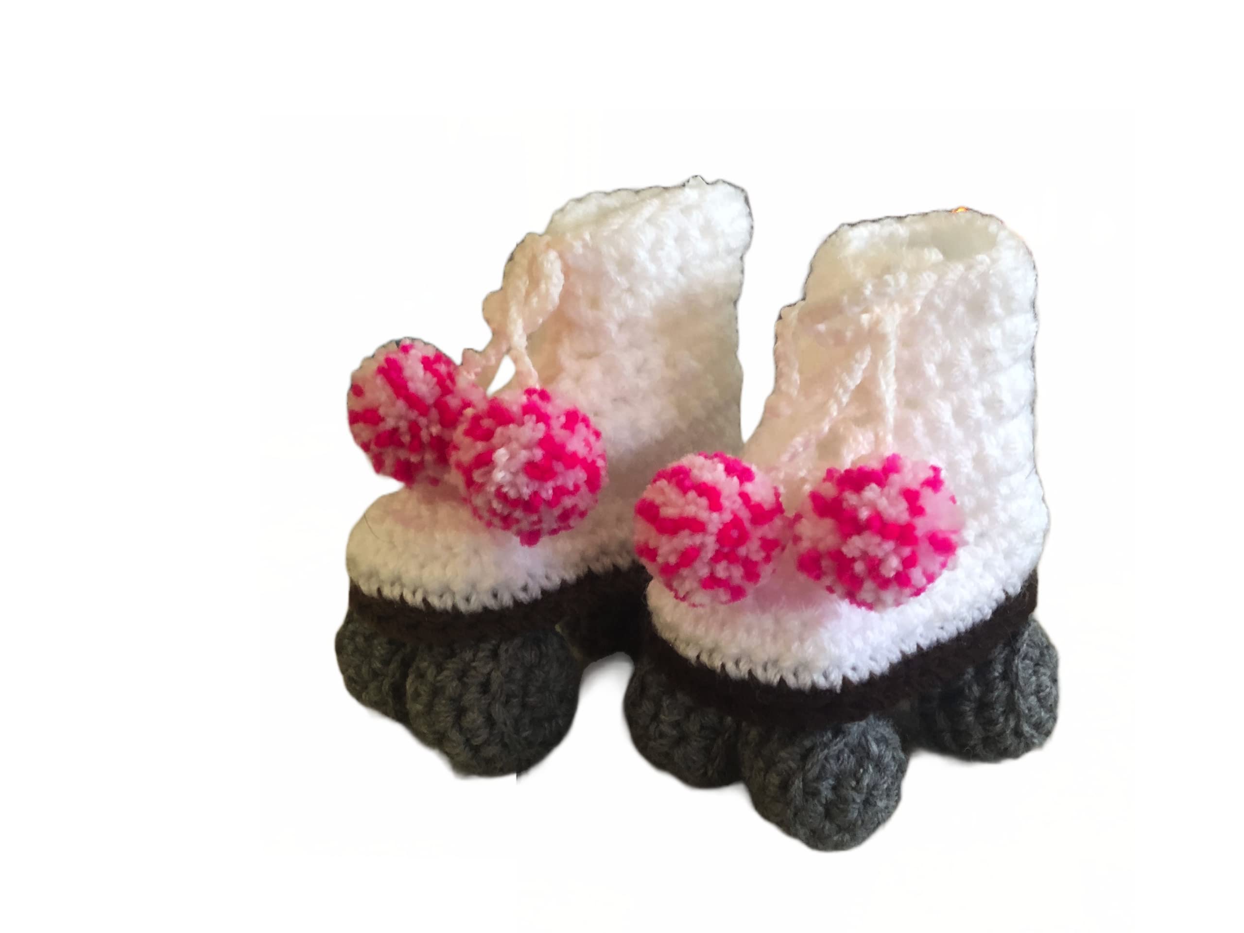Roller Skate Style Baby Booties (Pink Confetti)
