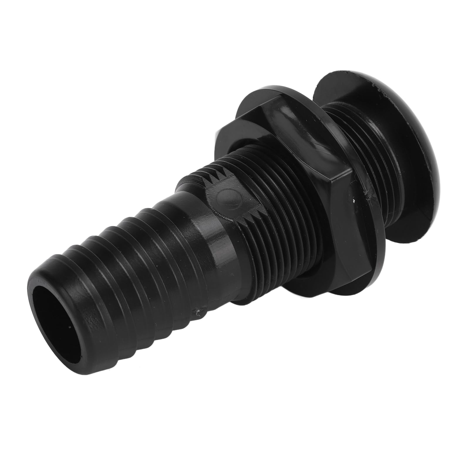 Ejoyous Connecteur Traversant de Coque de Bateau ABS, Raccord Traversant de Coque Marin, Sortie de Vidange Droite de 29 Mm, Paroi Intérieure Lisse, Conception Filetée pour Yacht, Camping-Car, Pompe