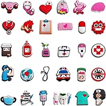 BCZR 30 Pieces Crocs, Shoe Accessory, Pins for Crocs, Shoe Charms for Crocs Different Models, Nurse Accessory Shoe, Nurse Accessories (30 Shape)