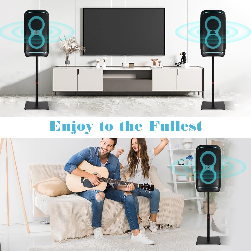 Support Enceinte Robuste pour JBL PartyBox 520/310/110/100, Acier Résistant, Hauteur Ajustable, Rotation 360°, Base Antidérapante, pour PartyBox Club 120/Stage 320 – 1 Pièce (Support Seul)