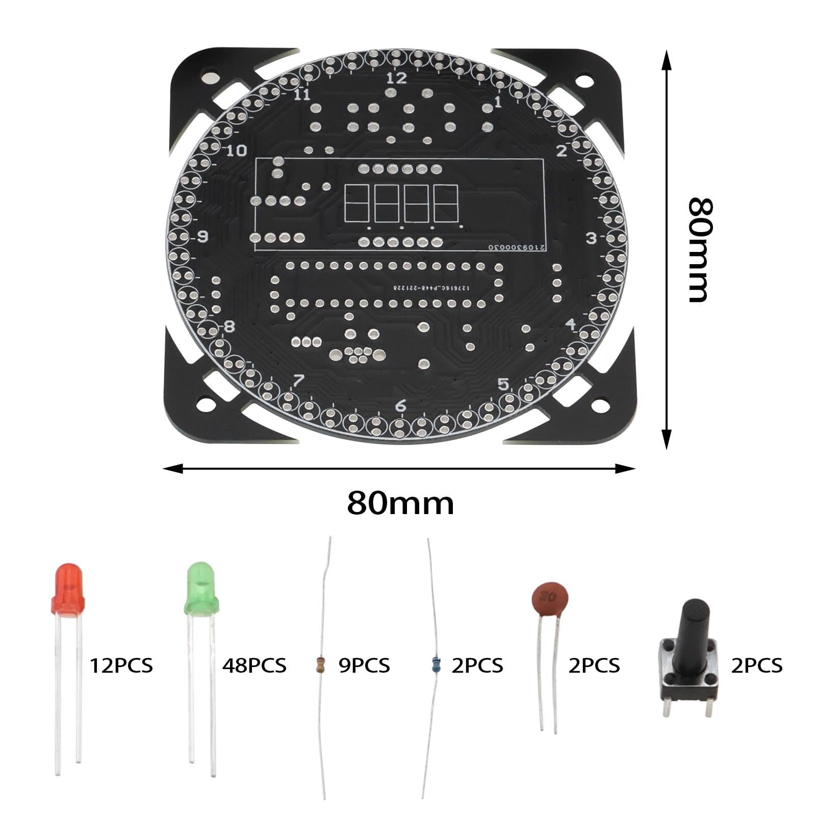 YINETTECH 1 Set DIY Rotating Digital LED Display Module Alarm ...