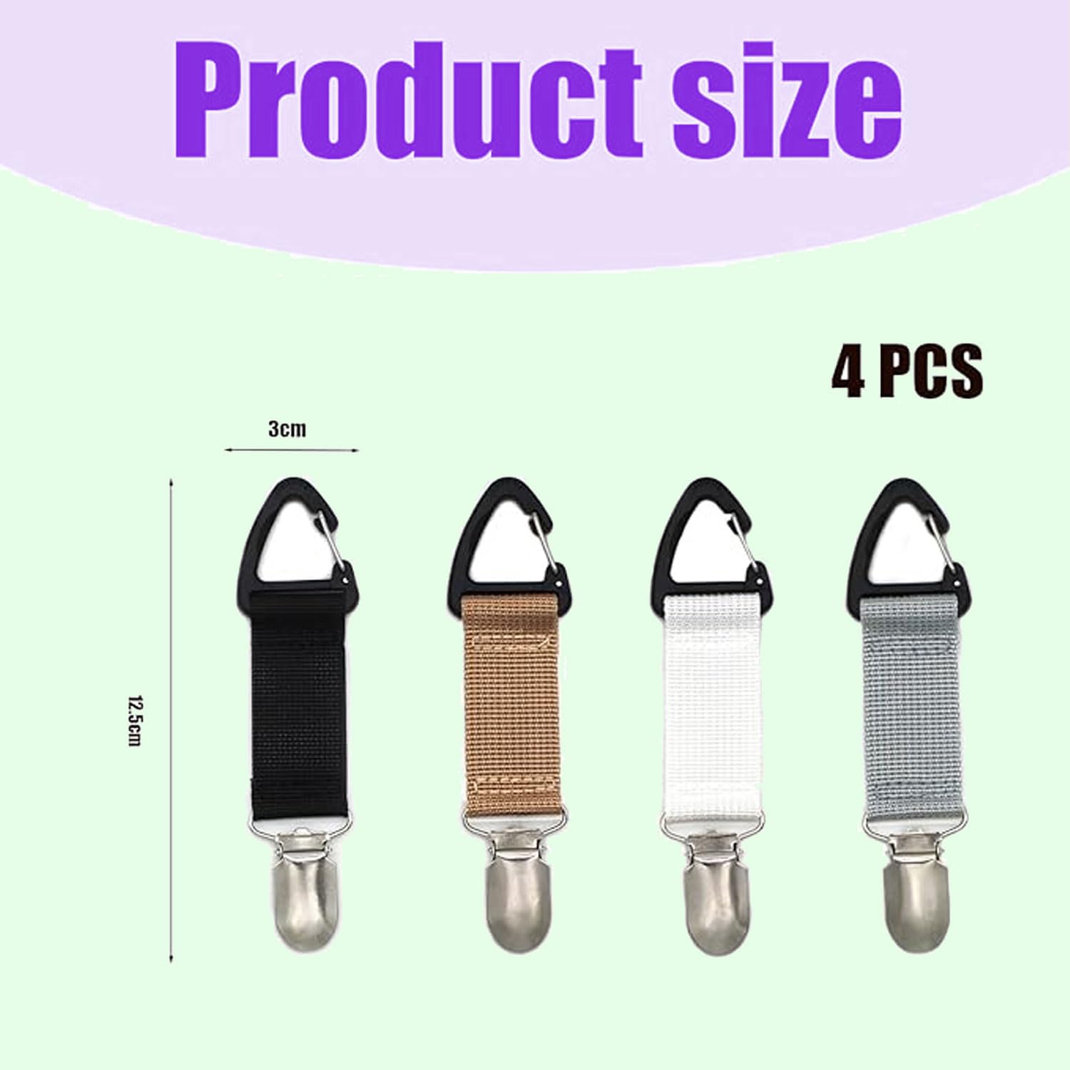 4 Piezas Clips de Sombrero de Viaje Portátil para Bolsa de Lona y Mochila,Multifuncional con Elástico para Sombrero y Bufanda,Accesorios de Viaje al Aire Libre Manos Libres para Hombres y Mujeres