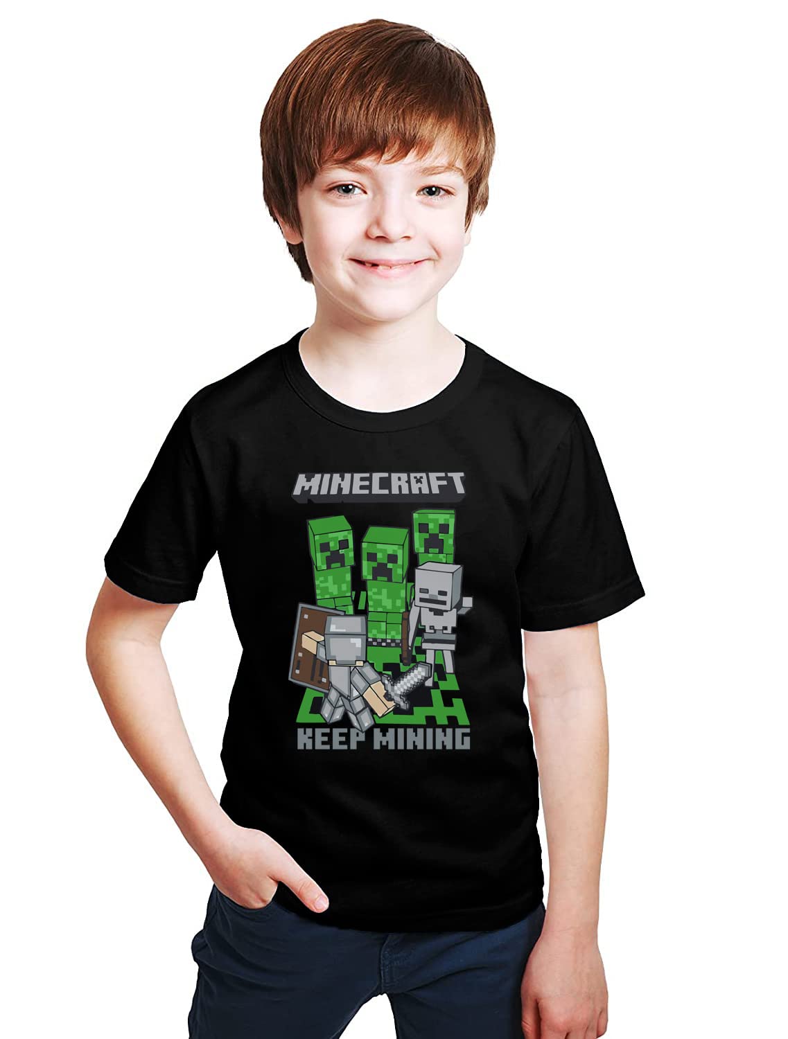 INDISSHUnisex Kid's Regular Fit Pure Cotton Bio-Washed Half Sleeves Graphic Printed T-Shirt, (MECI11)