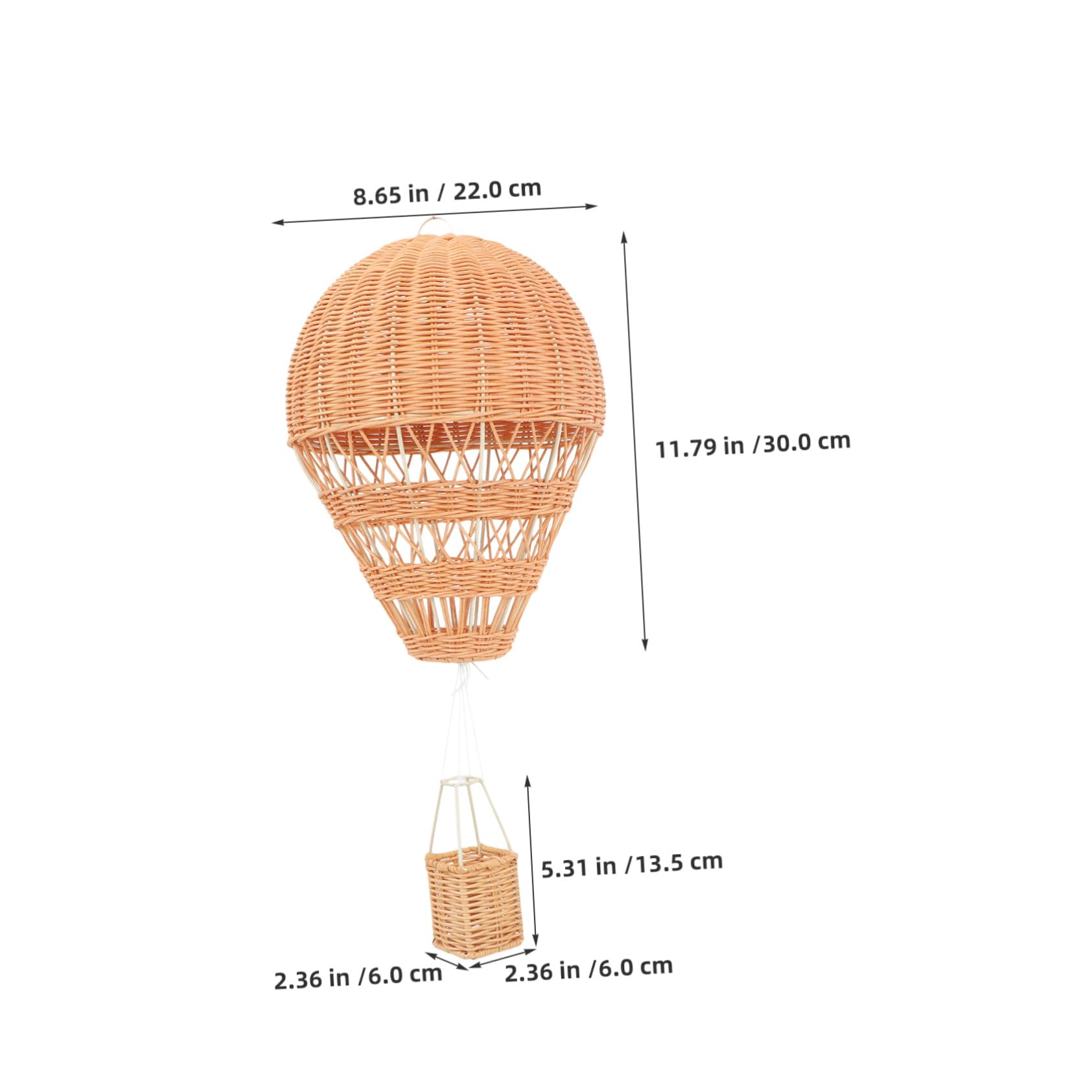 TOYANDONA Woven Rattan Hot Air Balloon Decorative Hanging Ornament for Nursery Party Craft Balloon Wall Decor
