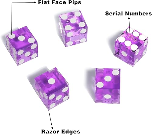 Miniatura 17 de GSE Games & Sports Expert Juego de 25 dados de casino de grado AAA de 0.748 in con bordes afilados y números serializados a juego para RPG