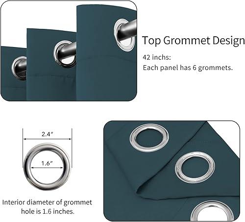 Miniatura 4 de Easy-Going - Cortinas blackout unicolor, con ojales, para aislamiento térmico, reducción de ruido y oscurecimiento de habitación o sala de estar, 2