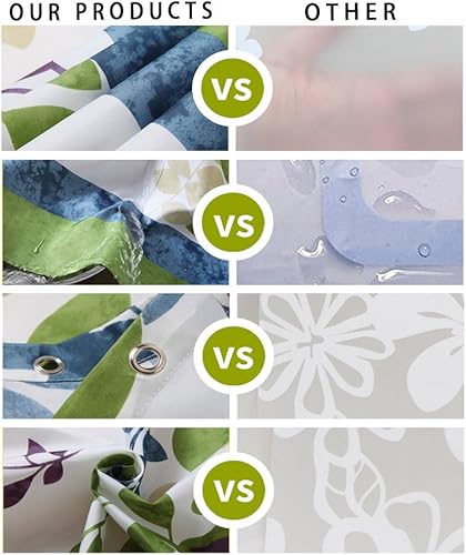 Miniatura 7 de Shower Curtain Waterproof Shower Curtain for Bathroom,Bathtub,Shower, Orange Yellow Flower Floral Plant Beige Shower Curtain Set with Hooks for Home