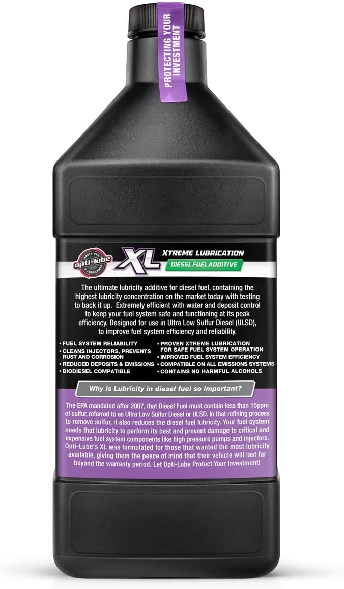 Opti-Lube XL Xtreme Lubricant Diesel Fuel Additive: Each Quart Treats up to 320 Gallons (2 Quart Pack (Treats 640 Gallons))