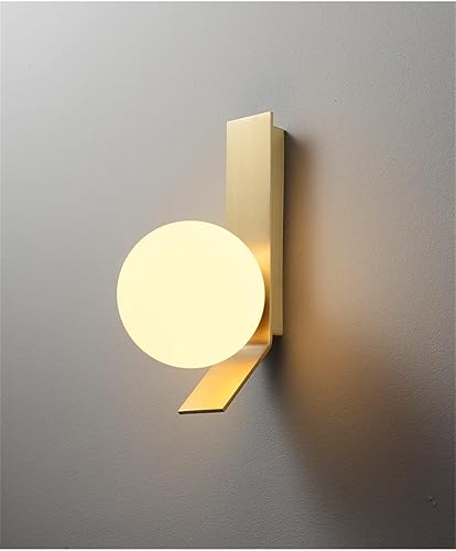 YDXNY - Lámpara de pared LED con bola de cristal iluminación interior dorada aplique de pasillo pasillo pasillo dormitorio cocina luces redondas