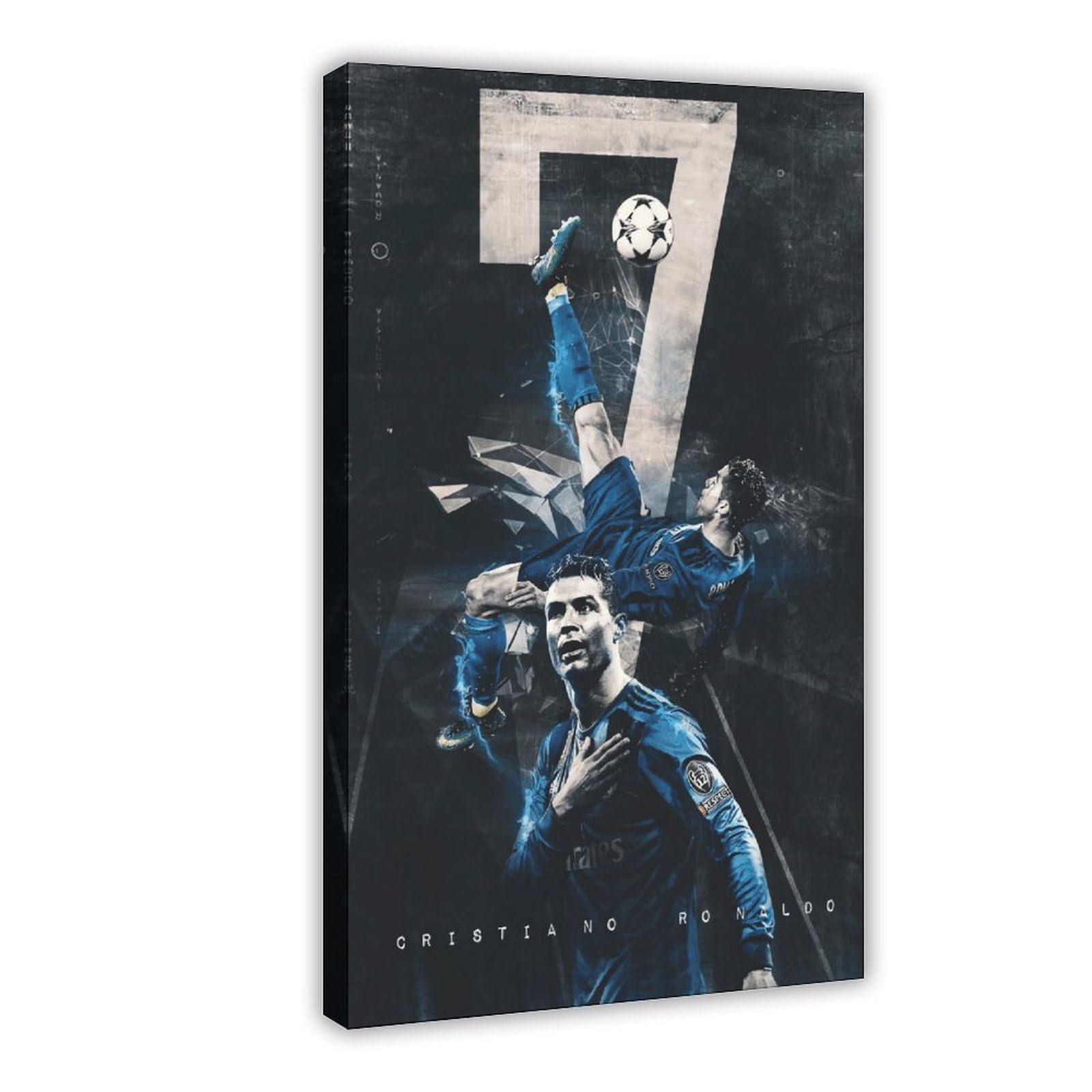 Cristiano Ronaldo Poster Canvas Poster Wall Art Decor Print Picture Paintings for Living Room Bedroom Decoration Frame-style 08x12inch(20x30cm)