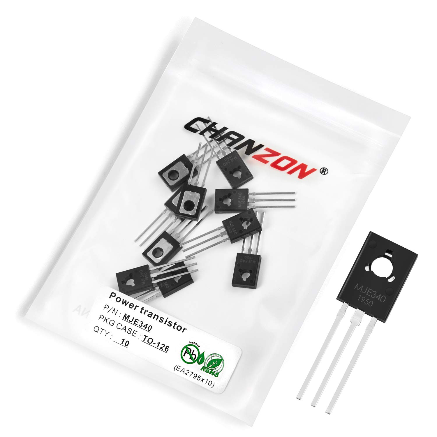 Chanzon MJE340 TO-126 NPN Power BJT Bipolar Junction Transistor, High Voltage Resistance, Efficient Power Dissipation (Pack of 10pcs)