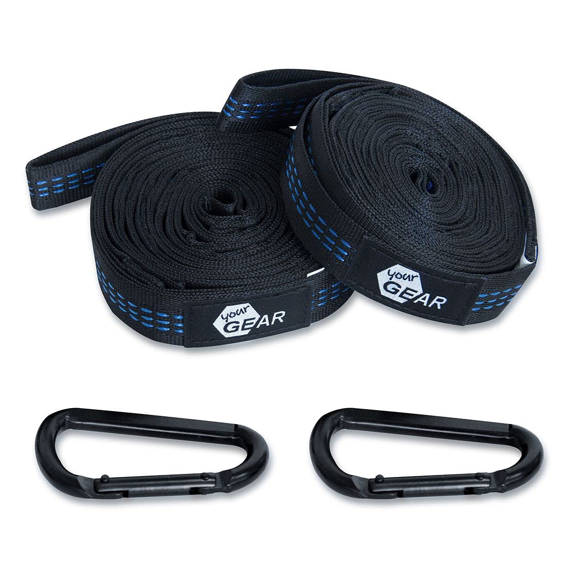 Awroutdoor Sangle Hamac, Sangle Balancoire Arbre, Fixation De Balançoire Pour Hamac Pour Arbres 2 X 150 Cm Avec D-Ring - Deux Crochets Mousquetons - Charge Max 500KG