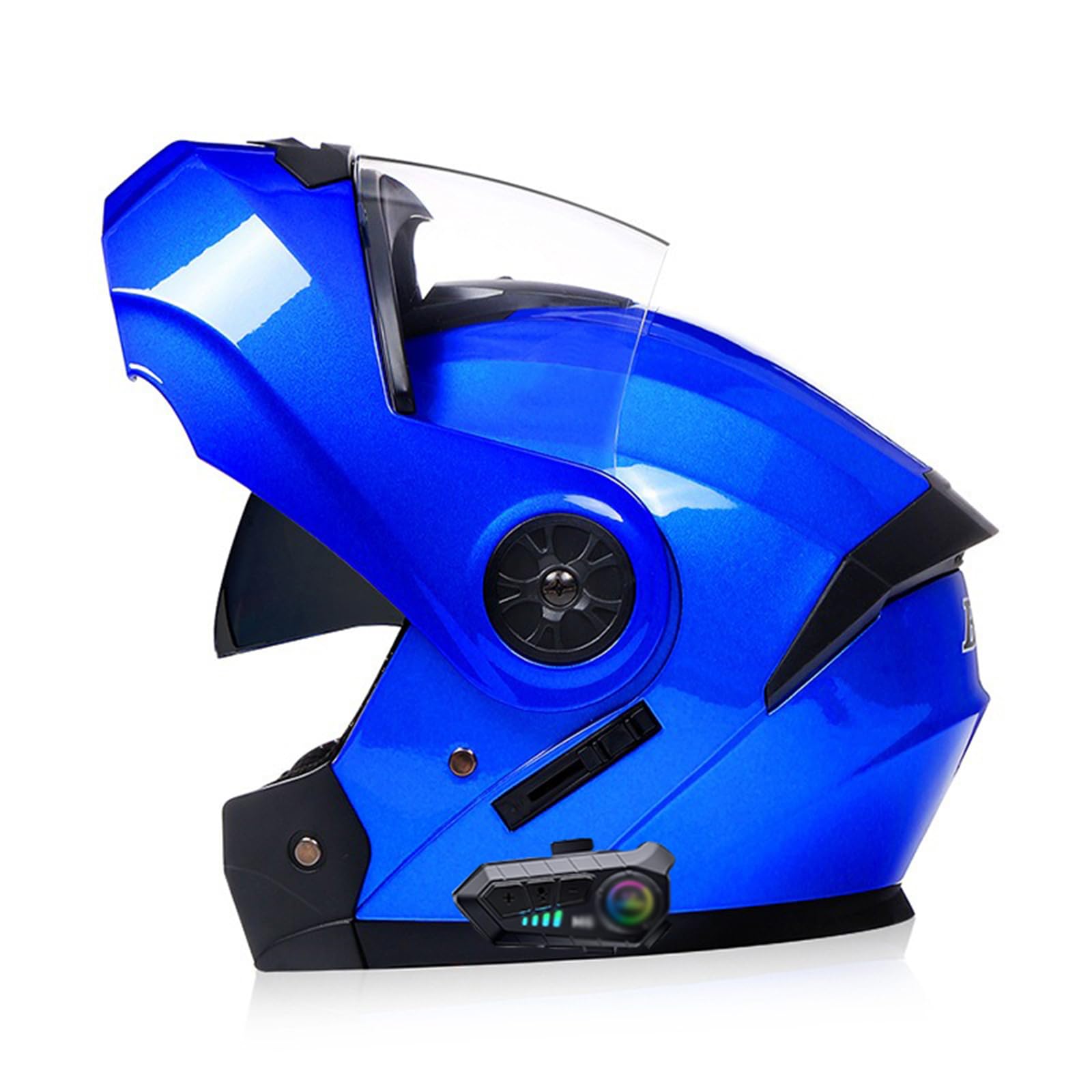 Bluetooth Casco Moto Abatible Casco De Moto ECE Homologado Modular Visera Doble Integrado con Un Micrófono Incorporado,Protección Motociclet Modular De Cascos Integrales