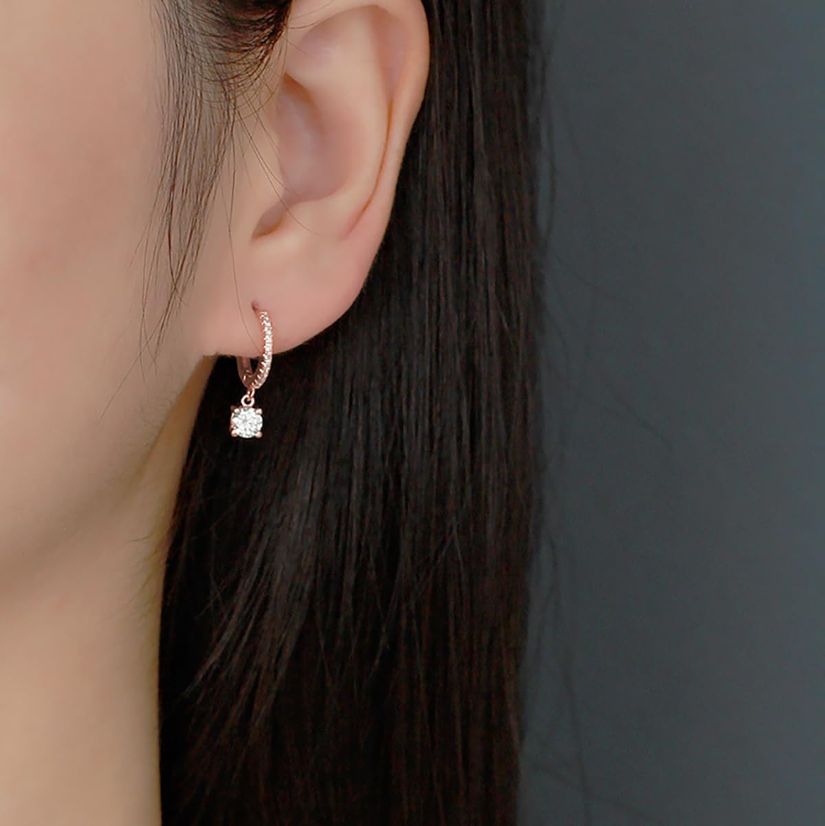 SLUYNZ Solid 925 Sterling Silver CZ Hoop Earrings for Women Teens Small CZ Hoop Earrings Huggie Drop
