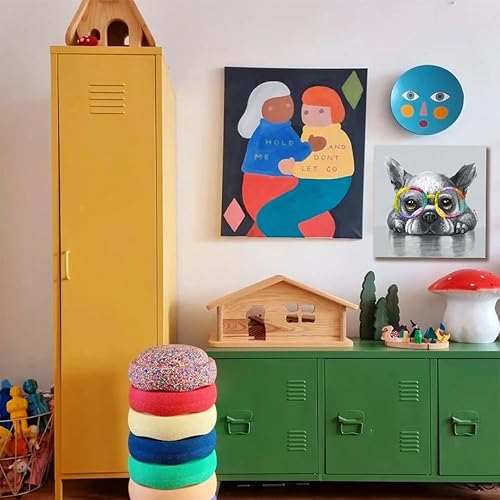 Miniatura 3 de Kunstorner Lienzo decorativo para pared con diseño de perro lindo con diseño de animales, lienzo divertido para sala de estar, dormitorio, oficina,