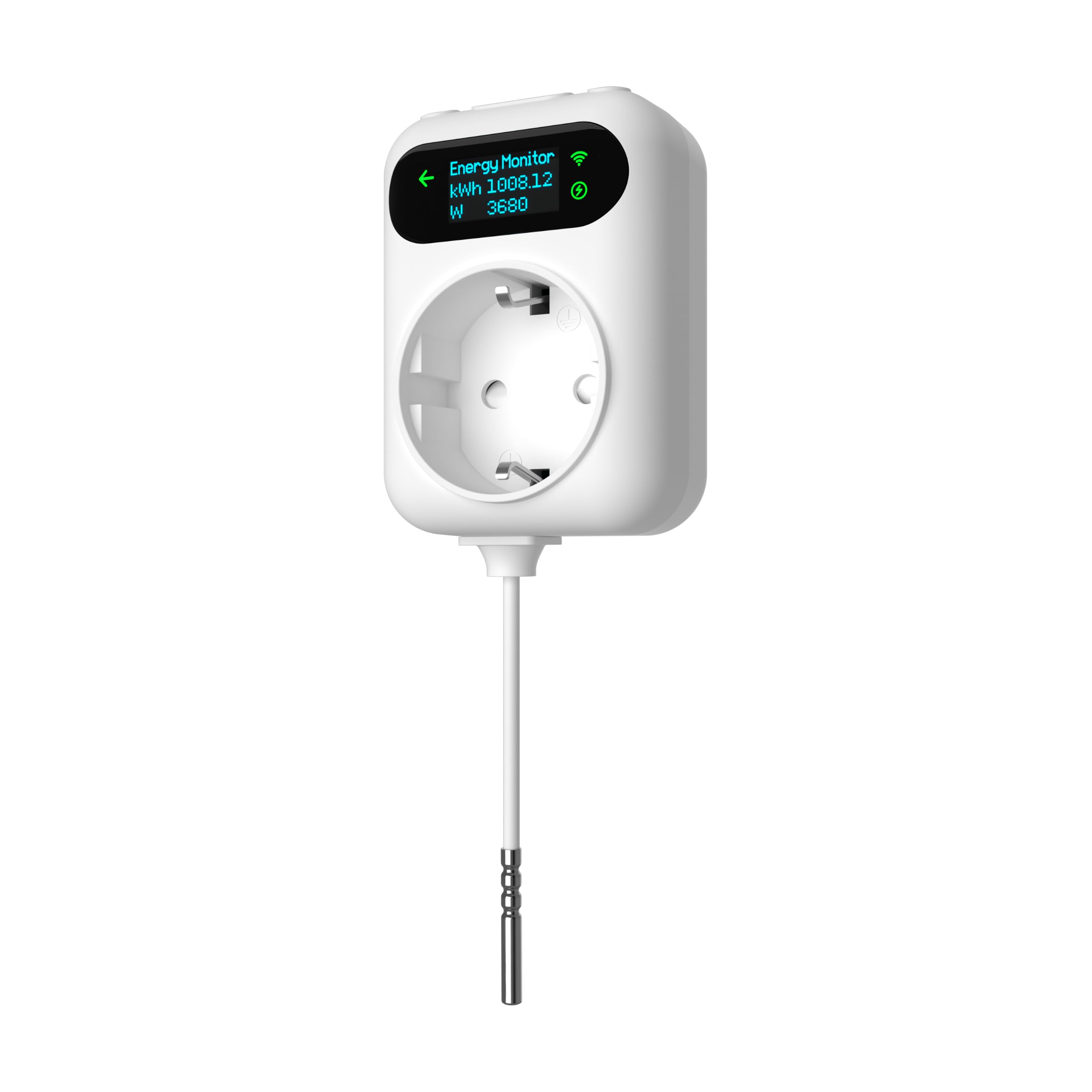 WLAN Thermostat Steckdose zum Heizen & Kühlen, 16A, Weiß | Stromverbrauch messen, 3680W, App & Sprachsteuerung, Zeitschaltuhr, für Infrarotheizung & mobile Klimaanlage.t, Weiß