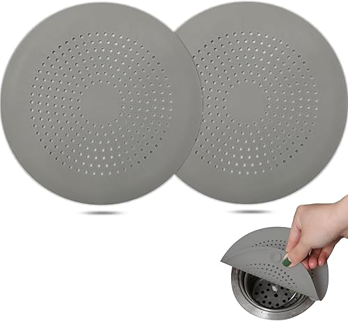 Colector de pelo para drenaje de ducha, cubierta redonda de drenaje de ducha, tapón de silicona con ventosas, colador de drenaje fácil de instalar