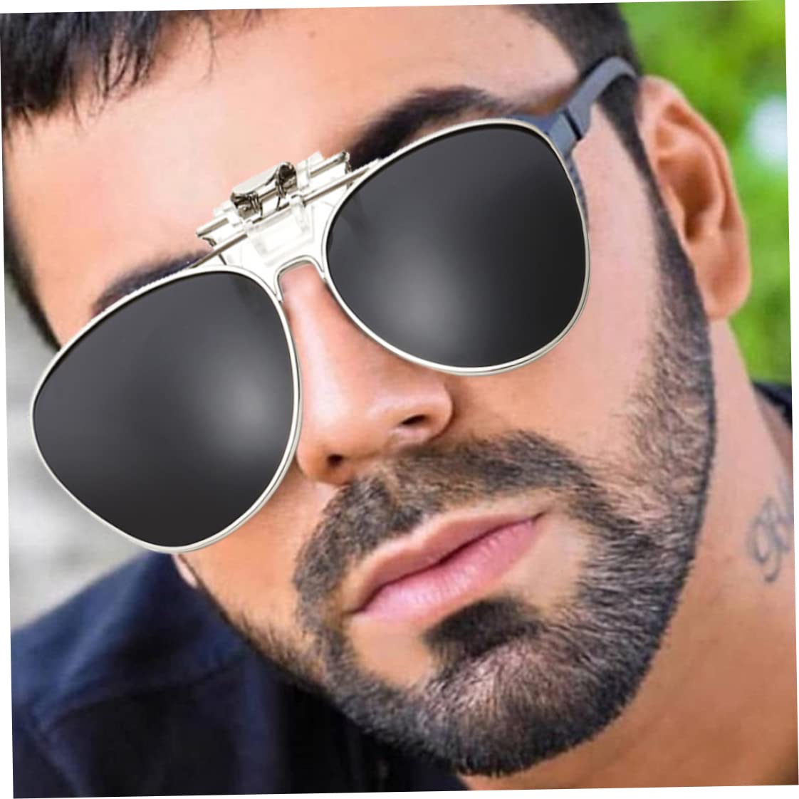 AEIOFU Polarized Sunglasses Clip on Sunglasses Flip Up Driving Glasses for Water Sports Skating Cycling Driving Sunglasses Clip On Sunglasses Flip Up Glasses