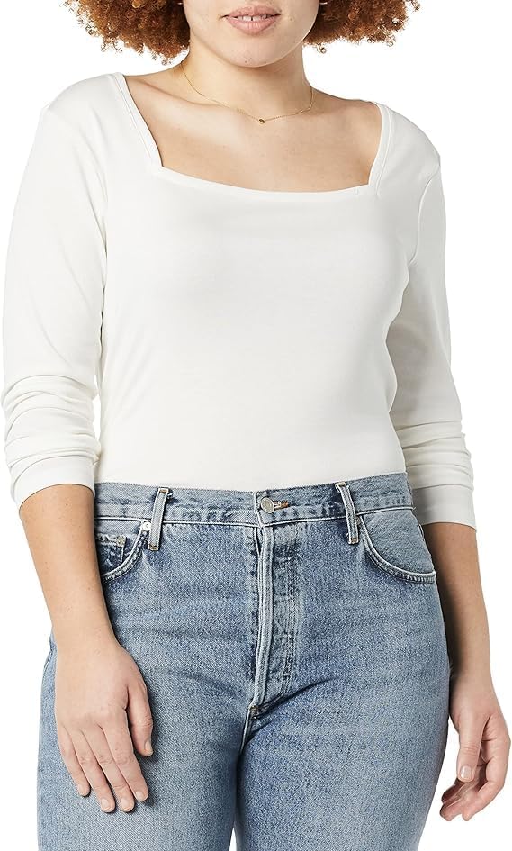 Amazon Essentials Women's Slim-Fit Long Sleeve Square Neck T-Shirt - Image 3