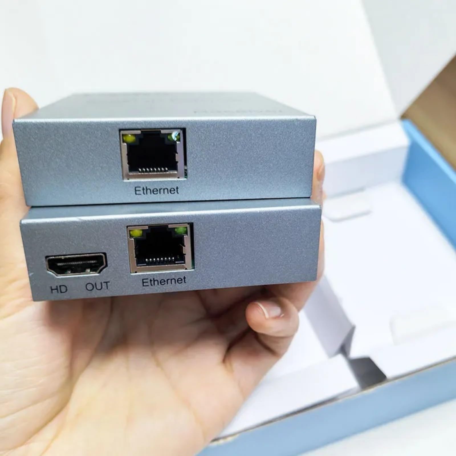 PLACUNT Extender compatibile con HDMI IP H.264 da 200 M tramite cavo CAT5e CAT6 RJ45 Convertitore video 1080p Trasmettitore Ricevitore for PC a TV facile da usare