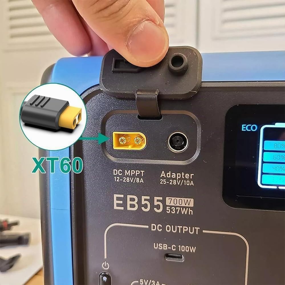 Adaptateur XT60 12 V/24 V DC Chargeur de voiture pour ECOFLOW DELTA 2/3 River 3/2 MAX Bluetti EB55 AC70 Power Station Anker SOLIX C200 C300 C1000 F2000 Générateur solaire Batterie Lipo XT60 Câble de