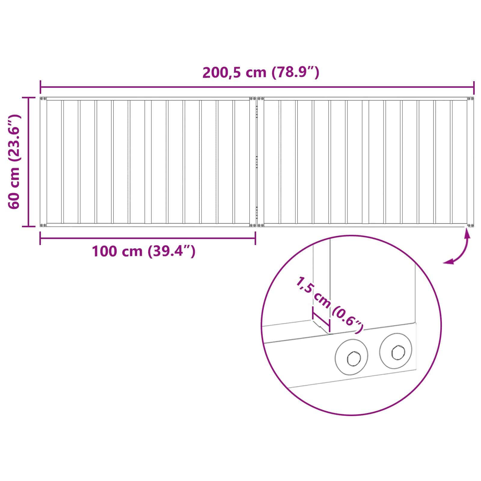 Puerta para perros, 2 unidades, acero galvanizado negro, 100 x 60 cm, plegable para cachorro y perro, barrera de seguridad, parque de seguridad, protección para casa, apartamento, jardín