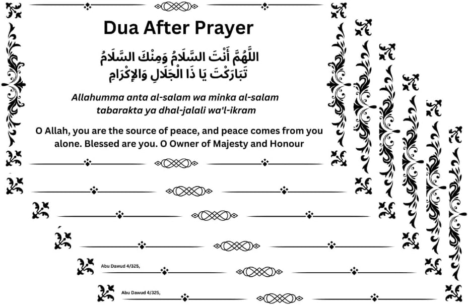 Transparent Islamic Dua Stickers Muslim Dua Stickers Set of 14 Removable Decal Wall Art Sticker Arabic and English Ramadan Decorations for Home dua Stickers for Home Transparent