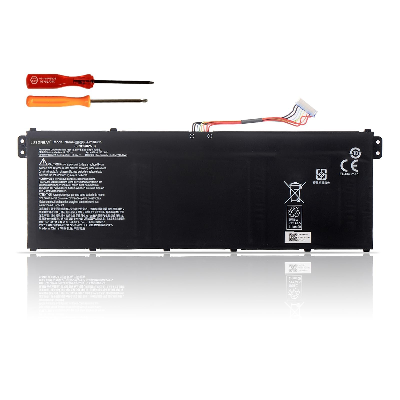 AP18C8K batterie de rechange 50,29Wh durable pour notebook Acer - 6