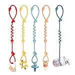 Toy Straps for Baby, Silicone Toy Straps for Stroller, Toy Safety Straps for Toy, Sippy Cup Straps, Adjustable Toy Holder for Stroller, High Chair - BPA Free (Multi 5pack)