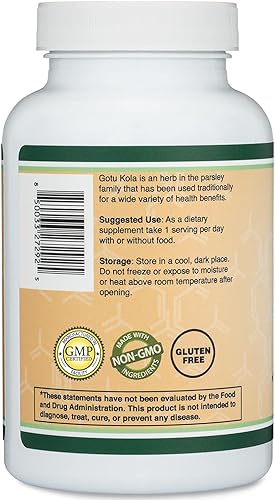 Miniatura 4 de Cápsulas de Gotu Kola (Centella Asiatica) 1,000 mg por porción (120 cápsulas) sin rellenos, vega, seguro, fabricado en los Estados Unidos (extracto