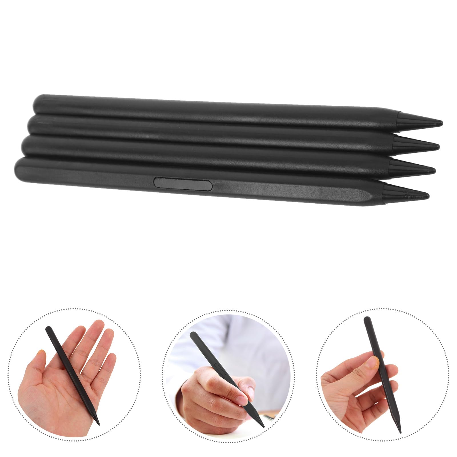 Gadpiparty 4 x schwarze leichte Kunststoff-Stifte mit präziser Touch-Steuerung für Zeichentablets und LCD-Digitalboards, kompatibel mit Touchscreen-Geräten