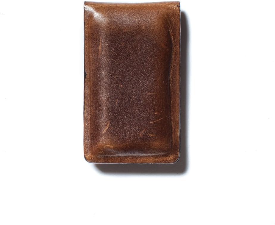 Moore and Giles Leather Money Clip - Brown