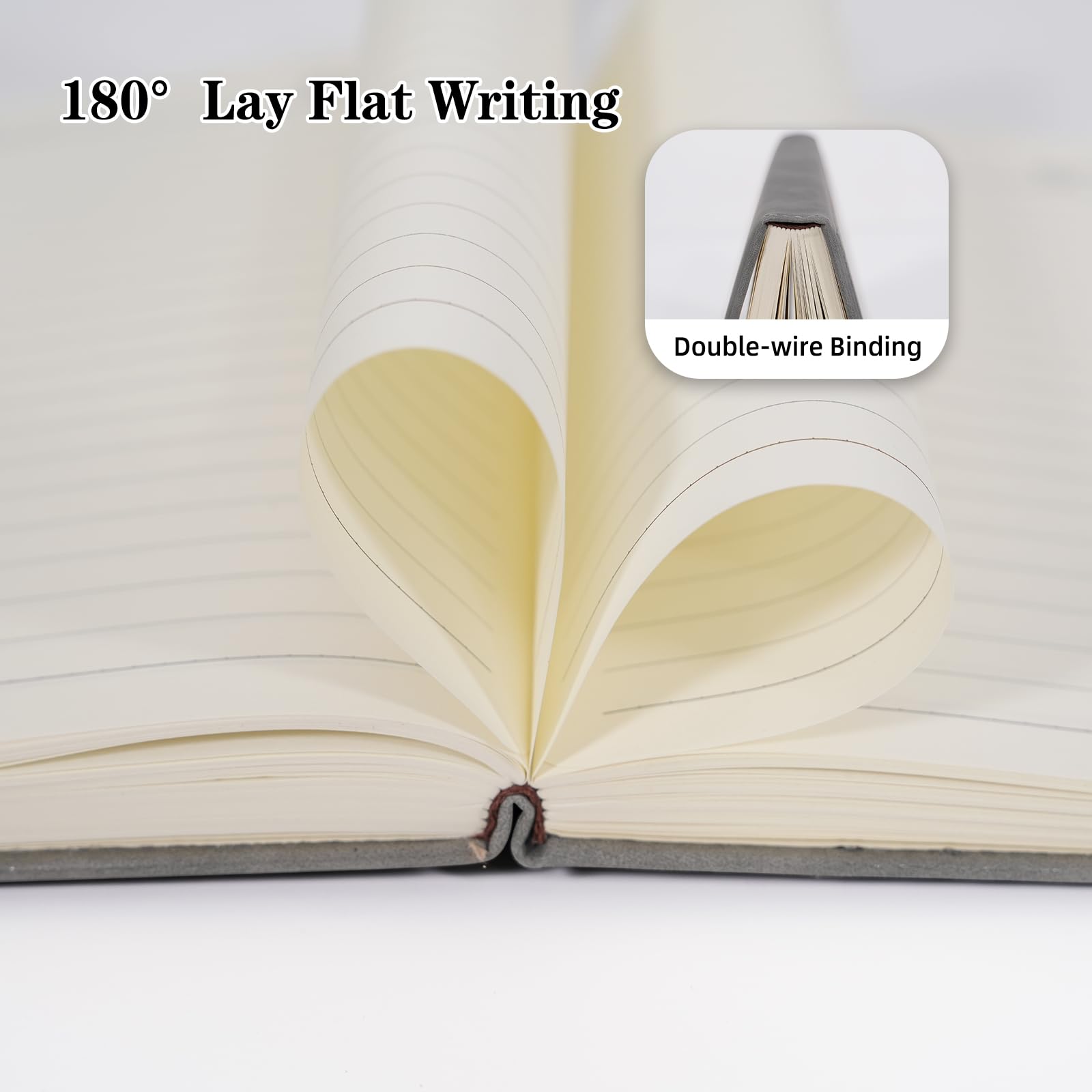 Quaderno con righe di 200 pagine, quaderni per donne e uomini per prendere appunti e scrivere, formato A5 5,9 '' x 8,5 '', formato B5 6,9 '' x 9,9 '', grigio.