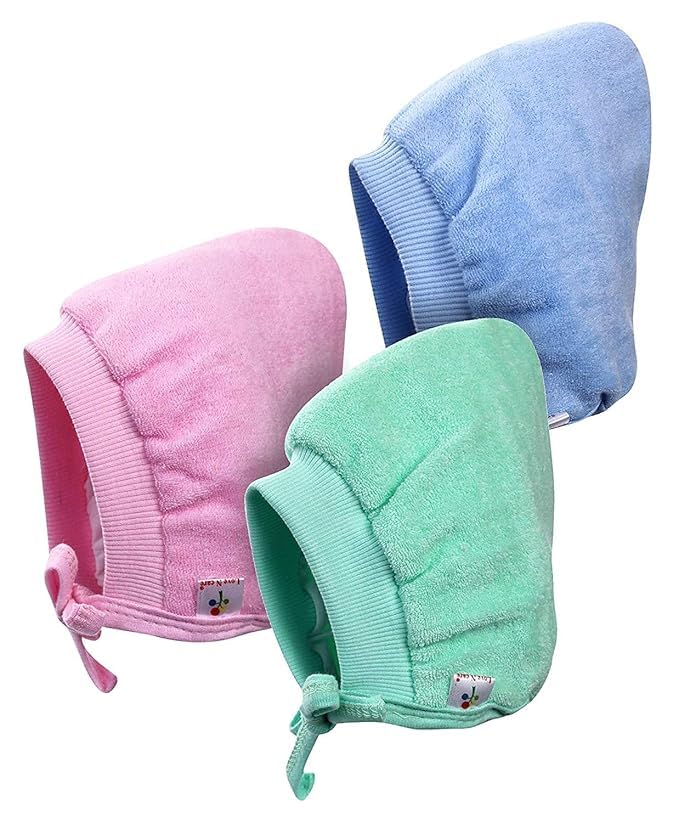 Image of New Born Baby Girls & Boys Hosiery Cotton Double Layer Knot Caps Set Infant Hat Toppi Unisex Baby Kan Topi Pack of 3