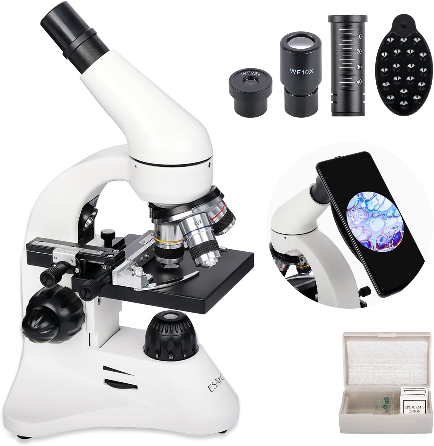 ESAKO 402000X Microscope for Kids Students Adults, with Mechanical