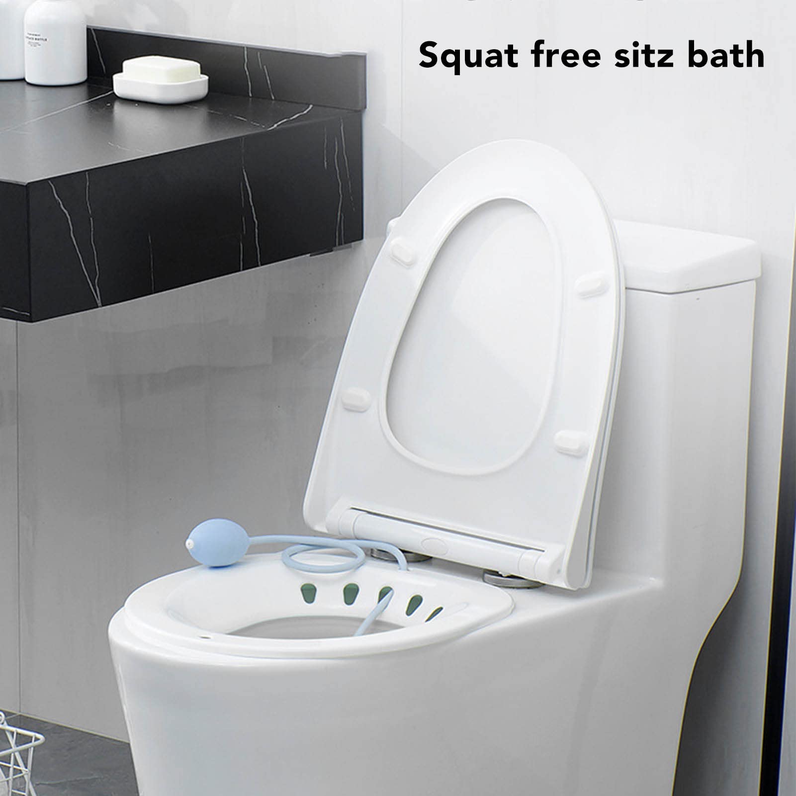 Sitz Bath per Sedile del Water, WC Dopo il Parto Squat Riduce il Dolore A Prova di Fuoriuscita di Acqua Massaggio Sitz Bath Pieghevole con Sciacquone(Verde)