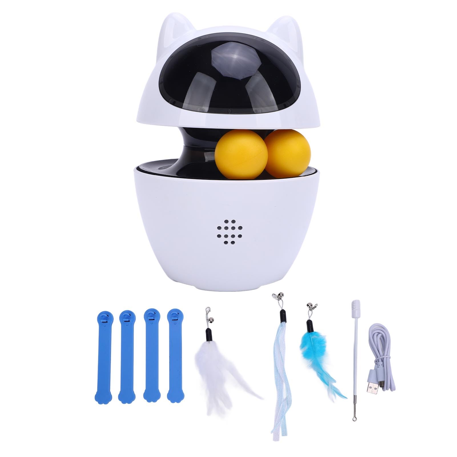 EMUKOEP Giocattolo Interattivo per Gatti con 3 modalità di Rotazione, Giocattolo Automatico Intelligente per Case con più Gatti