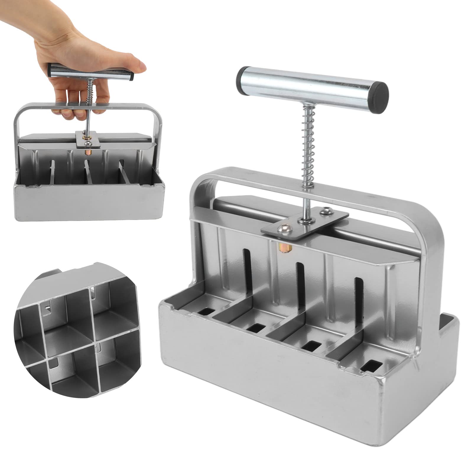 Fabricant de Blocs de Sol Manuel à Double Rangée – 8 Bloqueurs de Sol de 4 Cm, Outil de Jardinage Essentiel pour Les Jardiniers, Idéal pour la Germination et la Plantation des