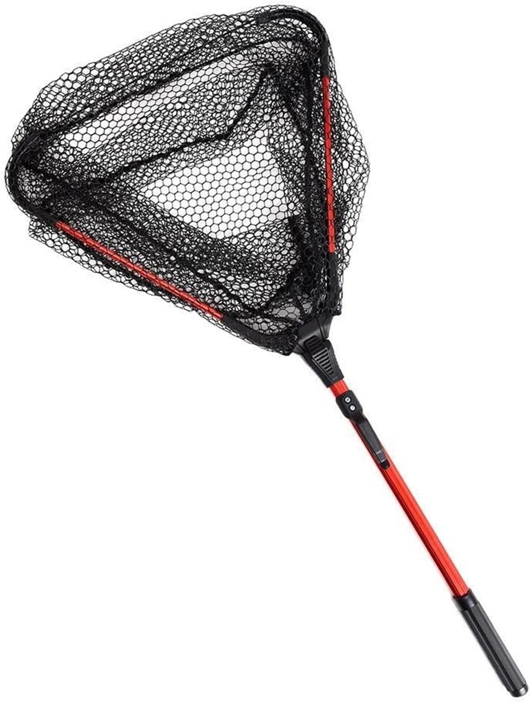 Fishing Accessories- Fly Fishing Triangle Brail Landing Net Aluminum Alloy 80cm Retractable Fishing Net Telescoping Folding Landing Net,Fishing Landing Net,Easy Catch & Release