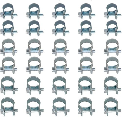 30 abrazaderas de manguera de tubería de gas de inyección de combustible de 14 "516" 38 pulgadas, ideales para automóviles, agricultura, fábricas y