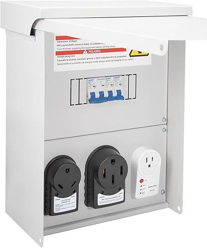 Miniatura 1 de Panel de toma de corriente temporal mejorado, con panel protector de sobretensiones RV de 20, 30, 50 amperios, precableado, resistente a la