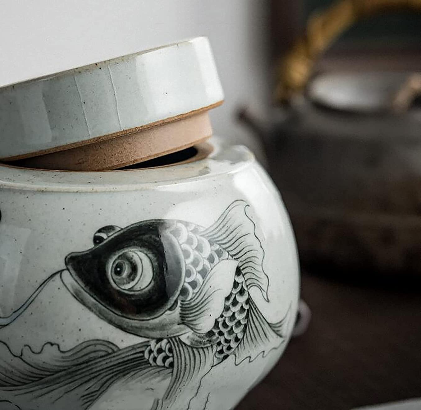 Ceramiczny słoik do przechowywania w stylu retro, z niewentylowaną ceramiczną pokrywką, używany do usług domowych, używany do płatków owsianych, cukru, kawy pełnoziarnistej, itp.
