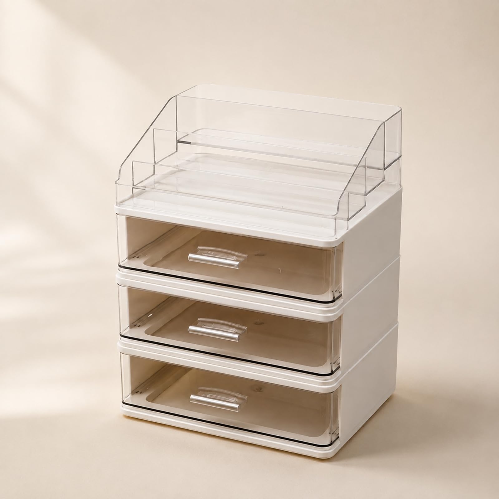 Cosmetici con Vassoio Divisorio in Plastica penne da Scrivania Elegante Organizer per Bagno, 1 Livello